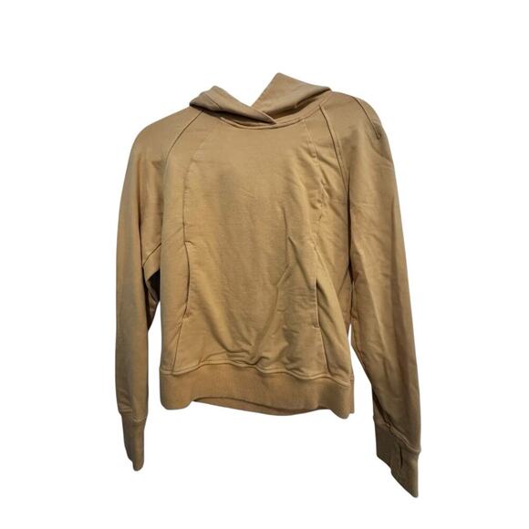 Lululemon Women's Scuba Tan Beige Thumbholes Soft Pocket Pullover Hoodie Size 0 - Picture 4 of 8